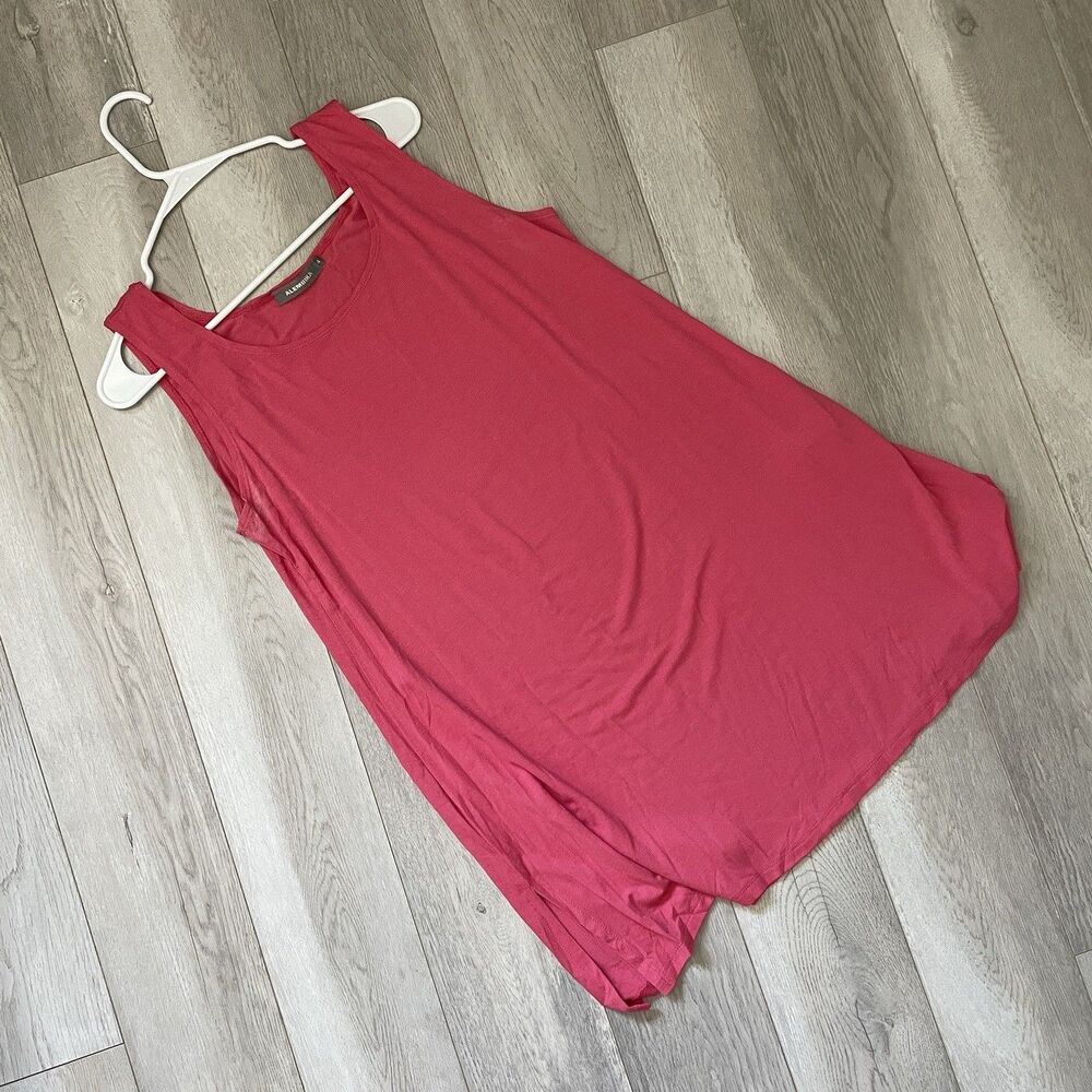 Alembika Tunic Tank Top flowy long womens Pink (xlarge) lagenlook artsy minimal